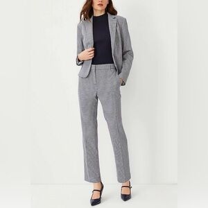 NWT‎ Ann Taylor Eva Ankle Pants Size 4 TALL in Blue/White Micro Houndstooth